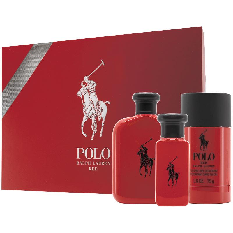 POLO RALPH LAUREN RED ESTUCHE 3 PCS