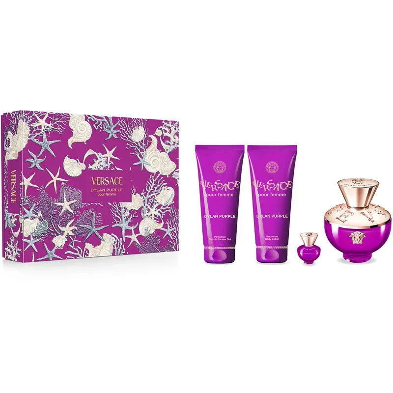 VERSACE DYLAN PURPLE POUR FEMME SET 4 PCS WOMAN